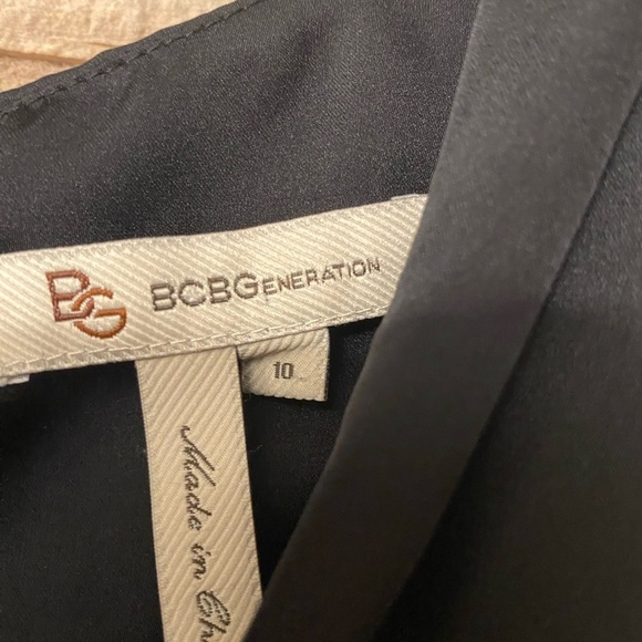 BCBGeneration Satin black Beaded Waist Formal Gown Prom Wedding Maxi Dress Sz 10 - Picture 4 of 11